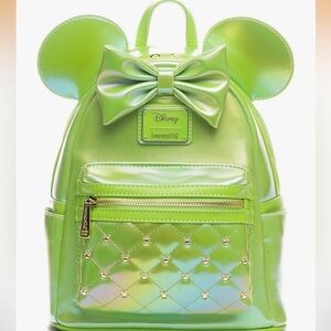 Loungefly Disney Minnie Mouse Classic series Emerald  Iridescent BP New!